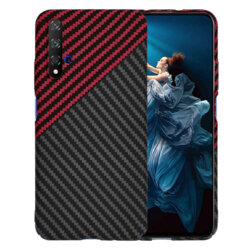 Husa Huawei Honor 20 Techsuit Carbonite FiberShell, rosu inchis