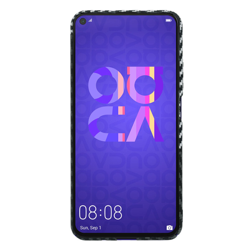 Husa Huawei Nova 5T Techsuit Carbonite FiberShell, gri