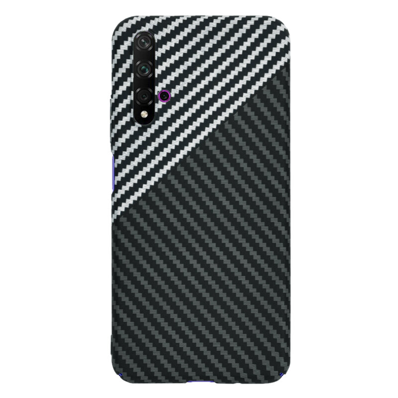 Husa Huawei Nova 5T Techsuit Carbonite FiberShell, gri