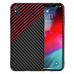 Husa iPhone XS Techsuit Carbonite FiberShell, rosu inchis
