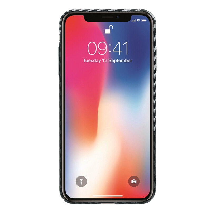 Husa iPhone X, iPhone 10 Techsuit Carbonite FiberShell, gri