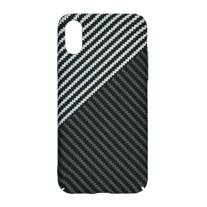 Husa iPhone XS Techsuit Carbonite FiberShell, gri