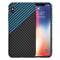 Husa iPhone X, iPhone 10 Techsuit Carbonite FiberShell, bleu
