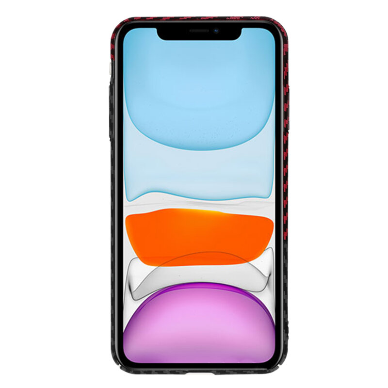 Husa iPhone XR Techsuit Carbonite FiberShell, rosu inchis