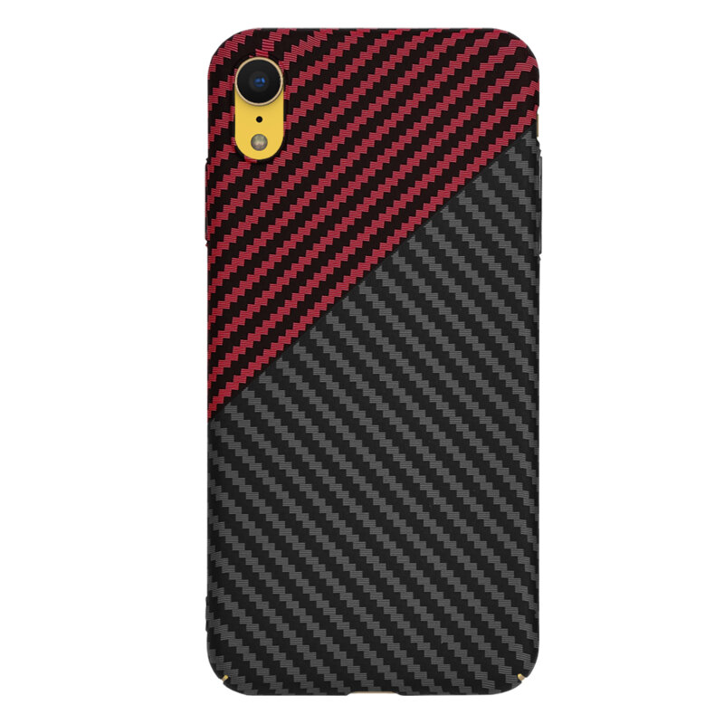 Husa iPhone XR Techsuit Carbonite FiberShell, rosu inchis