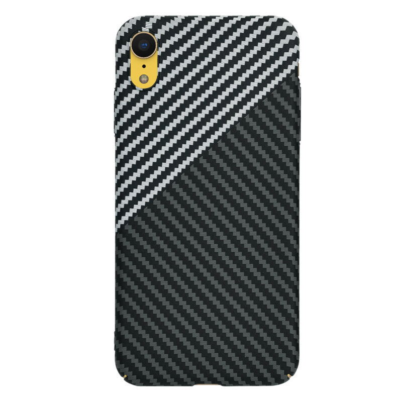Husa iPhone XR Techsuit Carbonite FiberShell, gri