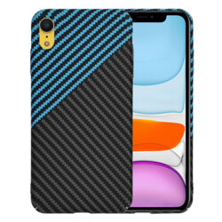 Husa iPhone XR Techsuit Carbonite FiberShell, bleu