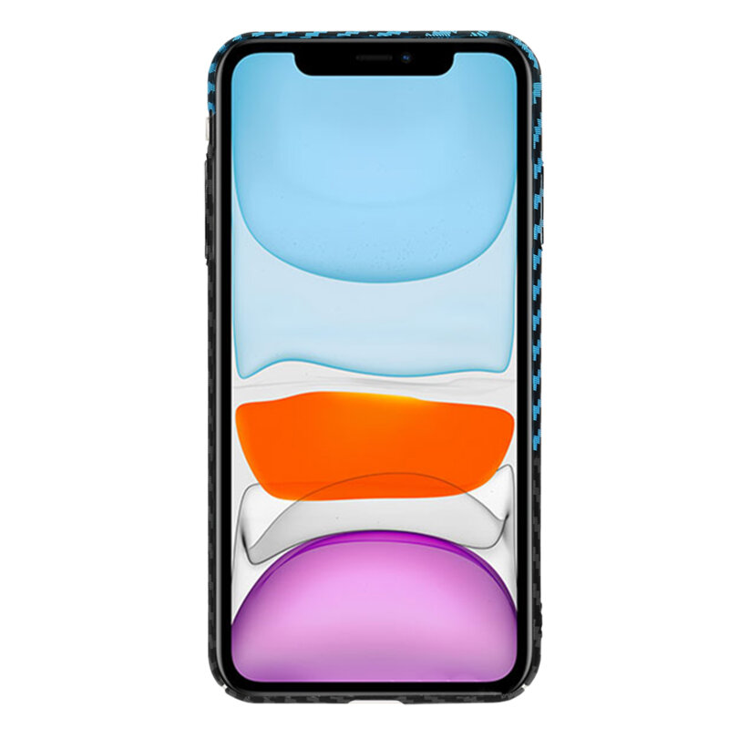Husa iPhone XR Techsuit Carbonite FiberShell, bleu