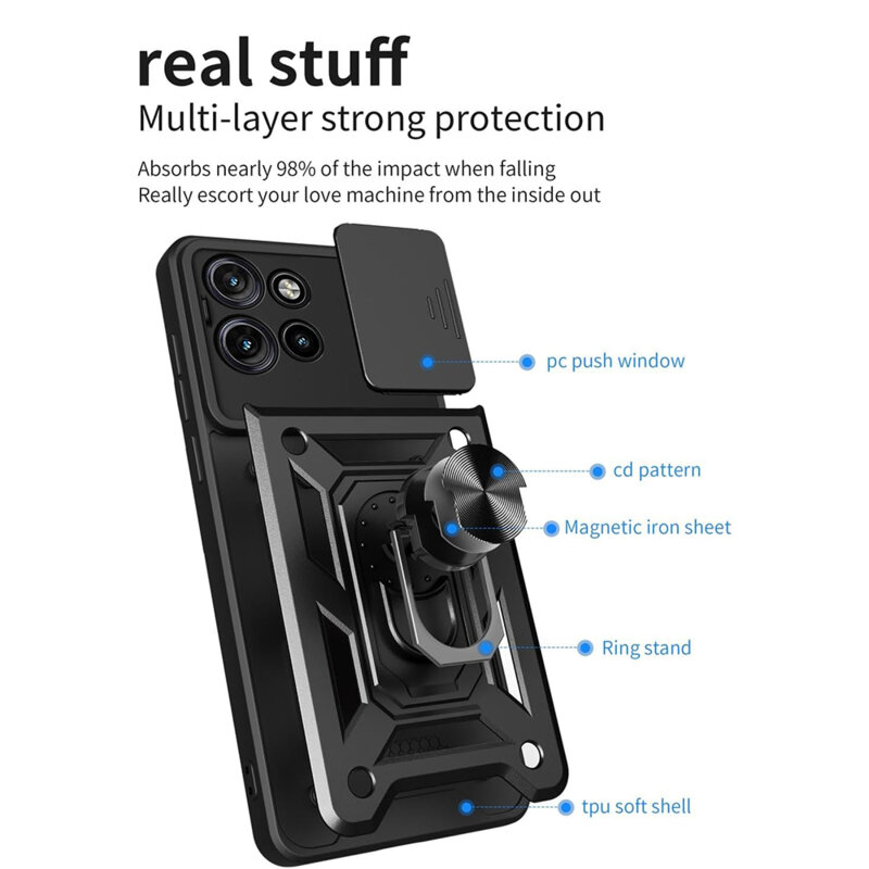 Husa Motorola Edge 50 protectie camera Techsuit CamShield Series, negru