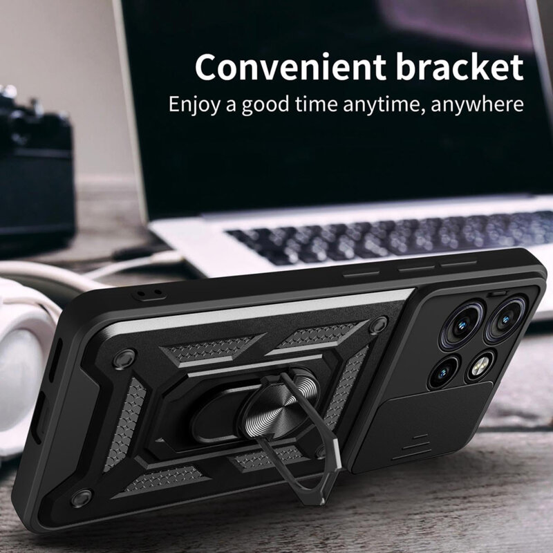 Husa Motorola Edge 50 protectie camera Techsuit CamShield Series, negru