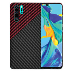 Husa Huawei P30 Pro Techsuit Carbonite FiberShell, rosu inchis