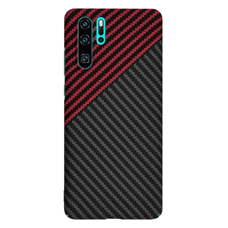 Husa Huawei P30 Pro Techsuit Carbonite FiberShell, rosu inchis