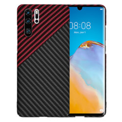 Husa Huawei P30 Pro New Edition Techsuit Carbonite FiberShell, rosu inchis