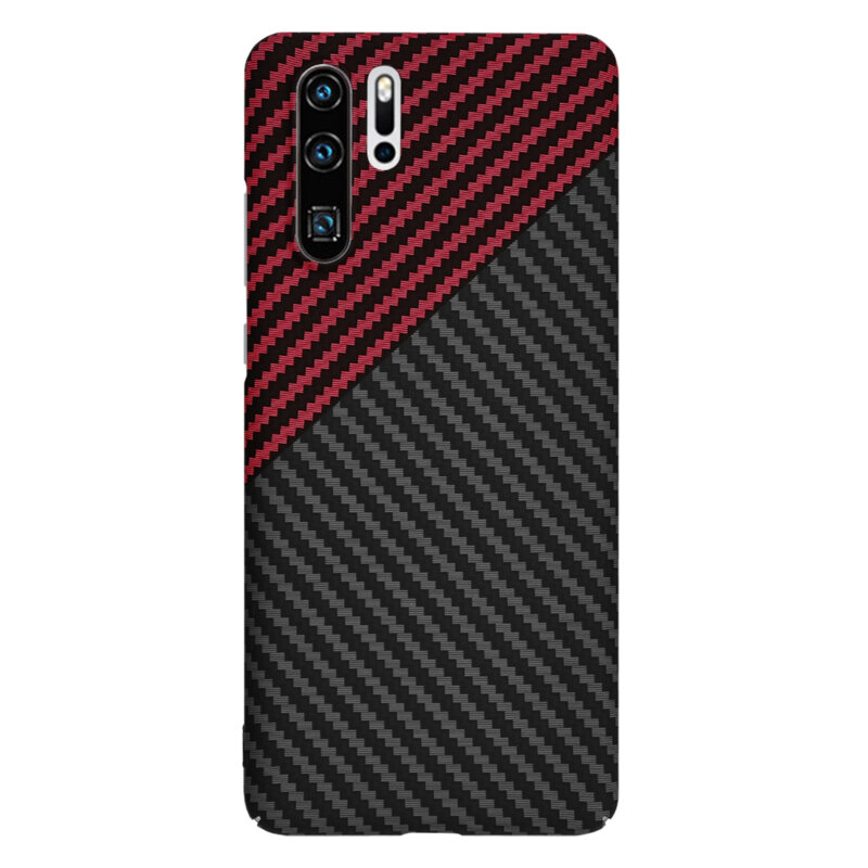 Husa Huawei P30 Pro New Edition Techsuit Carbonite FiberShell, rosu inchis