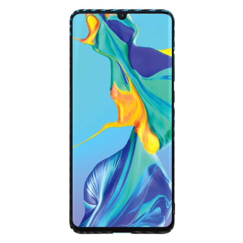 Husa Huawei P30 Pro Techsuit Carbonite FiberShell, bleu