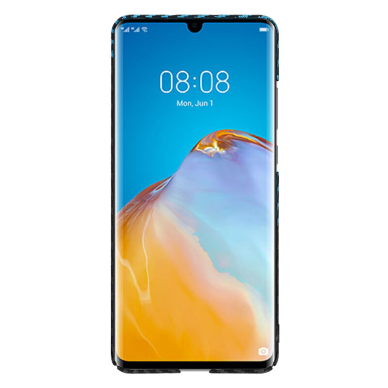Husa Huawei P30 Pro New Edition Techsuit Carbonite FiberShell, bleu