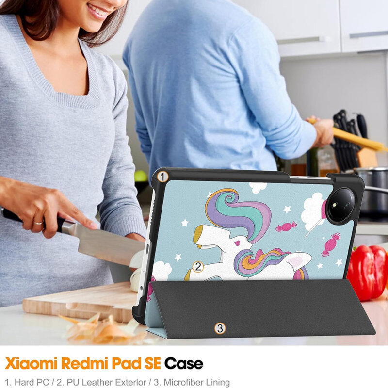 Husa Xiaomi Redmi Pad SE 8.7 Techsuit FoldPro, Unicorn