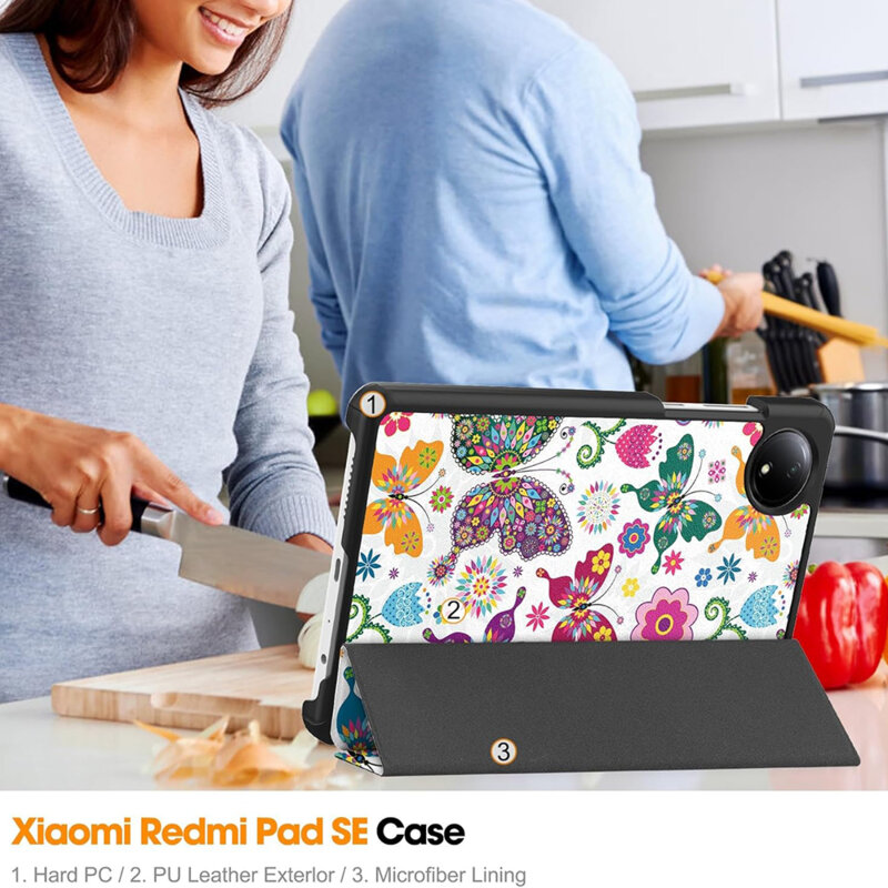 Husa Xiaomi Redmi Pad SE 8.7 Techsuit FoldPro, Butterfly