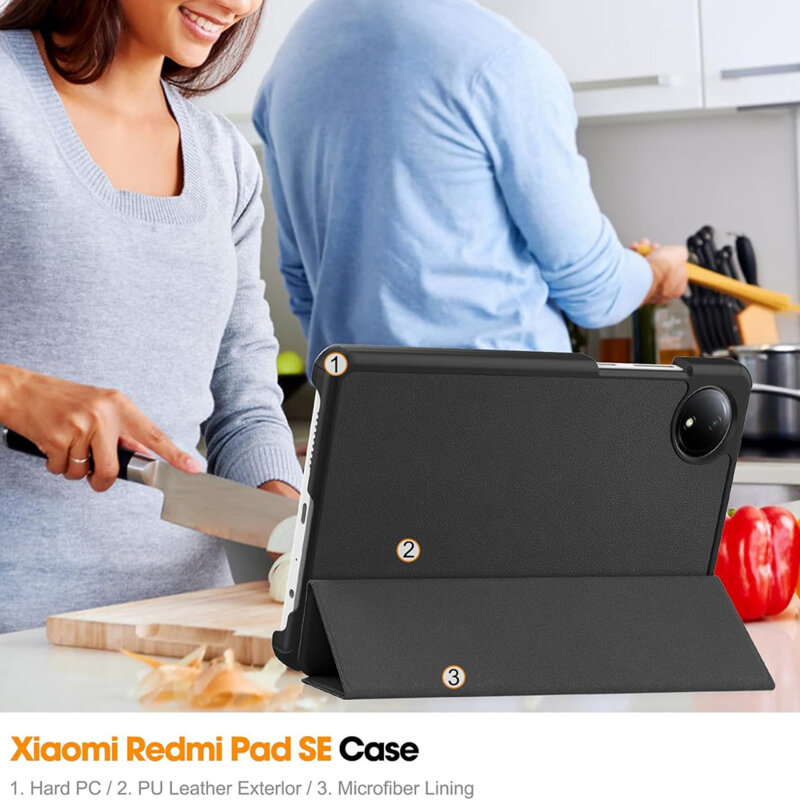 Husa Xiaomi Redmi Pad SE 8.7 Techsuit FoldPro, negru
