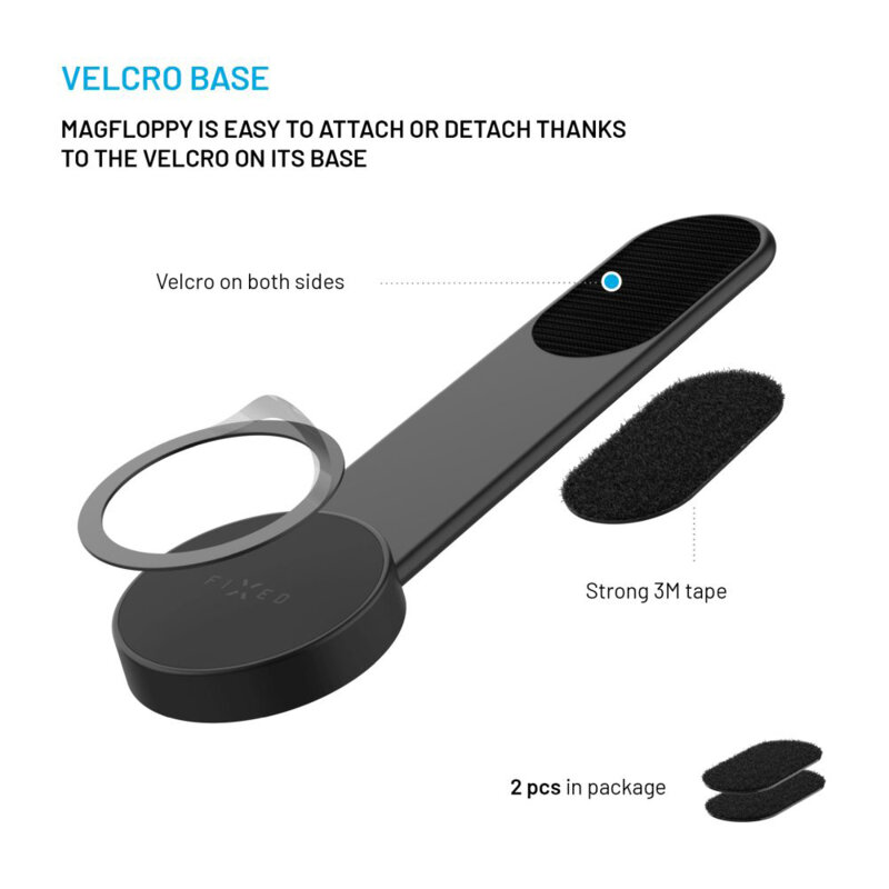 Suport telefon auto flexibil, cu magnet Fixed, negru, FIXMFP-BK