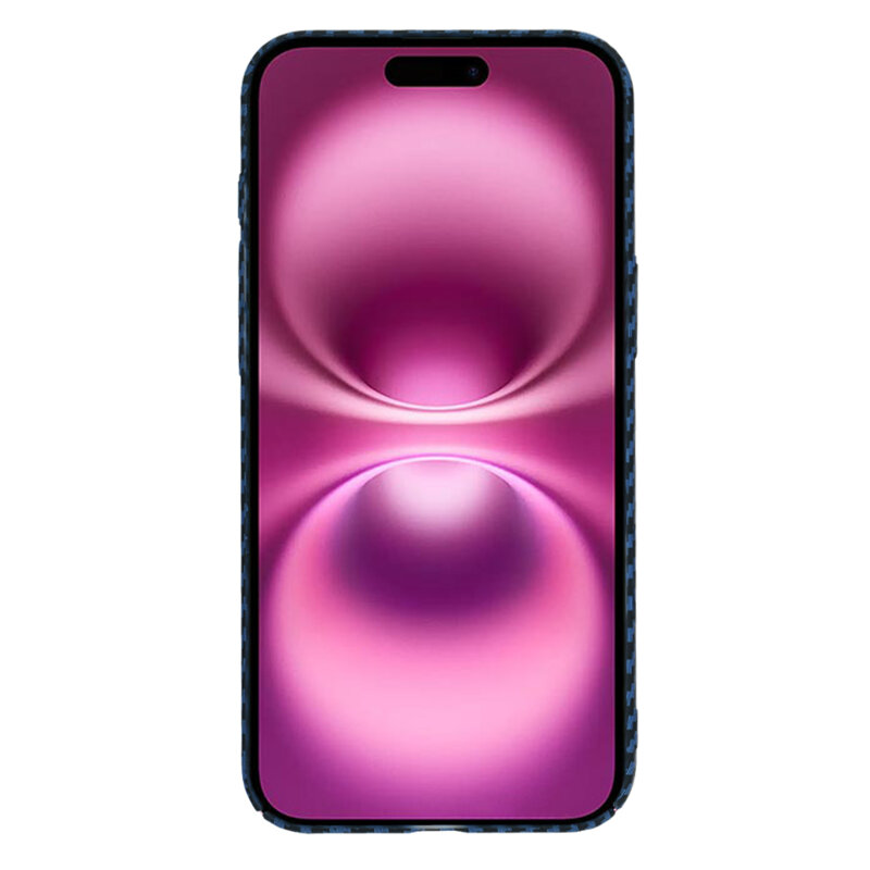 Husa iPhone 16 Plus Techsuit Carbonite FiberShell, cyan