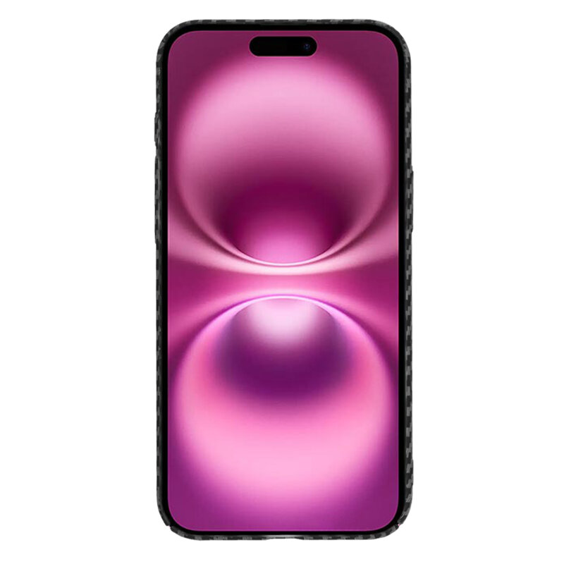 Husa iPhone 16 Plus Techsuit Carbonite FiberShell, negru
