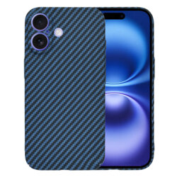 Husa iPhone 16 Techsuit Carbonite FiberShell, cyan