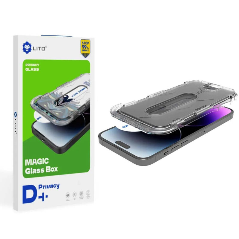 Folie sticla iPhone 16 Pro Max Lito Magic Glass Box D+ Tools, privacy