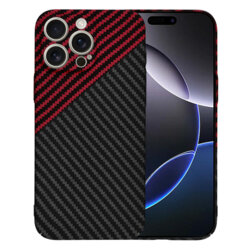 Husa iPhone 16 Pro Max Techsuit Carbonite FiberShell, rosu inchis