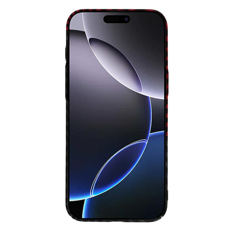 Husa iPhone 16 Pro Max Techsuit Carbonite FiberShell, rosu inchis