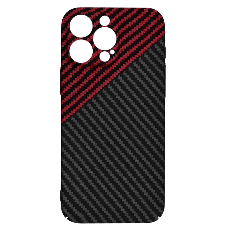 Husa iPhone 16 Pro Max Techsuit Carbonite FiberShell, rosu inchis