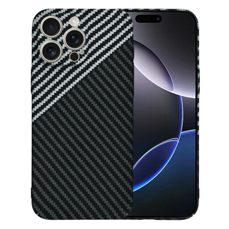 Husa iPhone 16 Pro Max Techsuit Carbonite FiberShell, gri