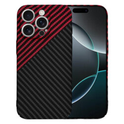 Husa iPhone 16 Pro Techsuit Carbonite FiberShell, rosu inchis