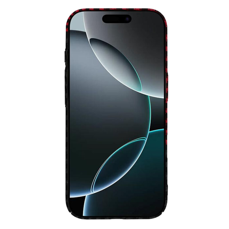 Husa iPhone 16 Pro Techsuit Carbonite FiberShell, rosu inchis