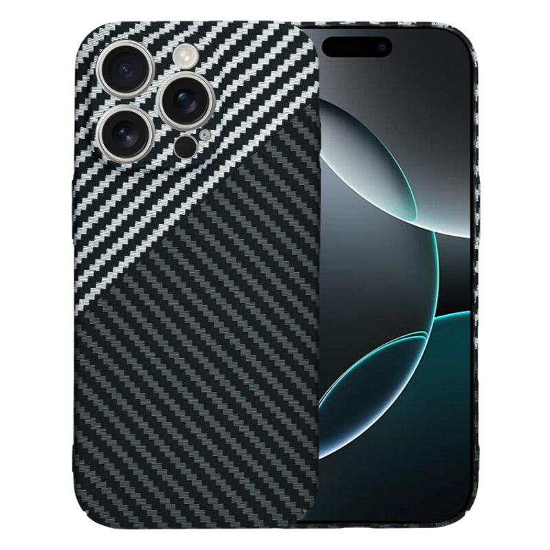 Husa iPhone 16 Pro Techsuit Carbonite FiberShell, gri