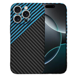 Husa iPhone 16 Pro Techsuit Carbonite FiberShell, bleu