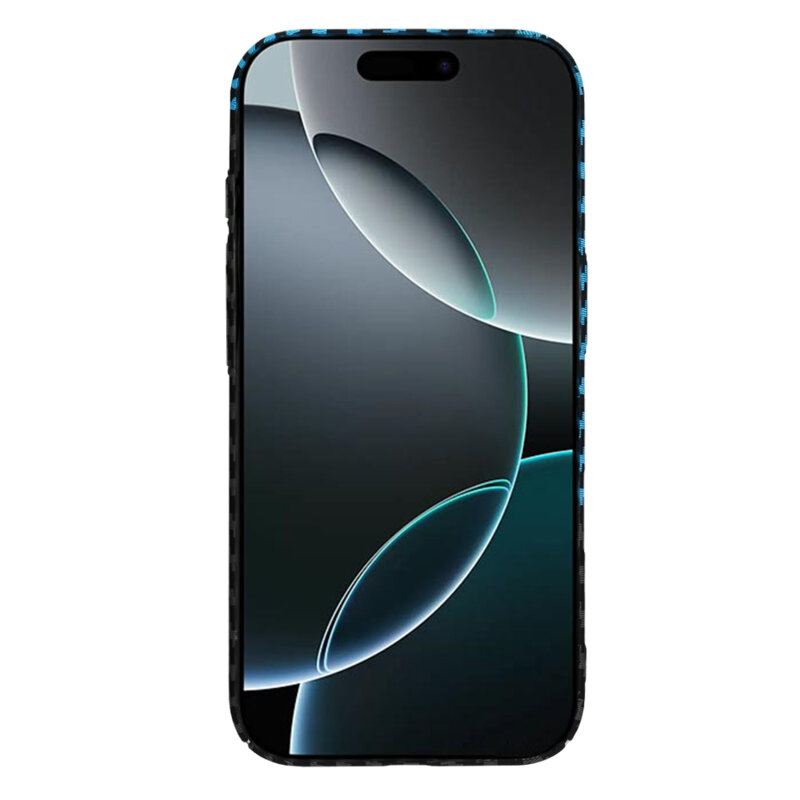Husa iPhone 16 Pro Techsuit Carbonite FiberShell, bleu