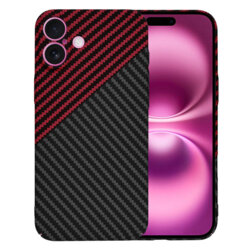 Husa iPhone 16 Plus Techsuit Carbonite FiberShell, rosu inchis