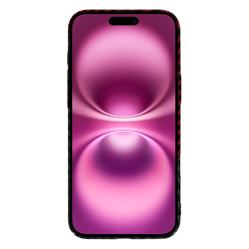 Husa iPhone 16 Plus Techsuit Carbonite FiberShell, rosu inchis