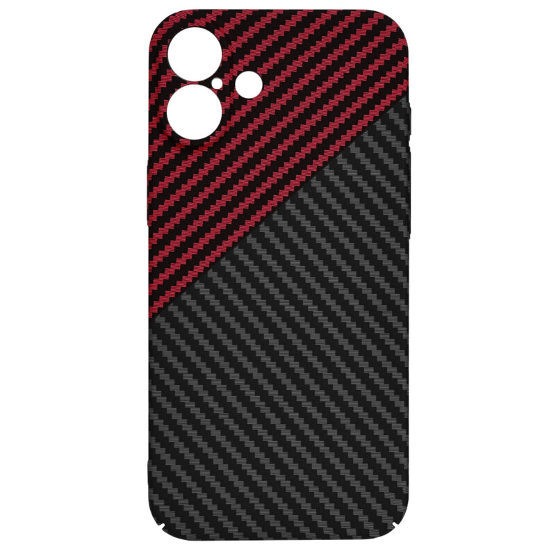 Husa iPhone 16 Plus Techsuit Carbonite FiberShell, rosu inchis