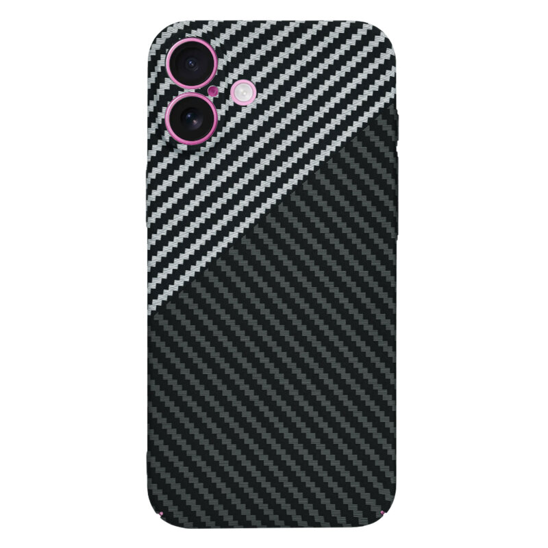 Husa iPhone 16 Plus Techsuit Carbonite FiberShell, gri