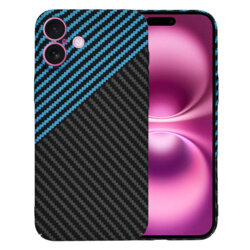 Husa iPhone 16 Plus Techsuit Carbonite FiberShell, bleu