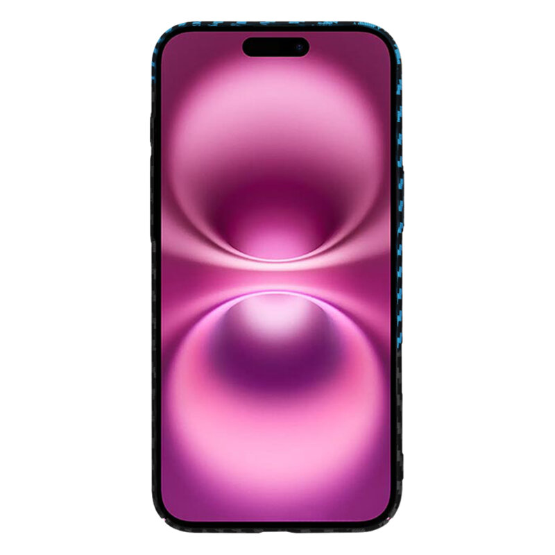 Husa iPhone 16 Plus Techsuit Carbonite FiberShell, bleu