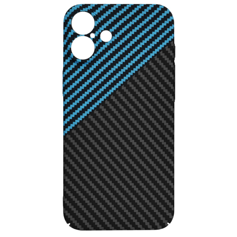 Husa iPhone 16 Plus Techsuit Carbonite FiberShell, bleu