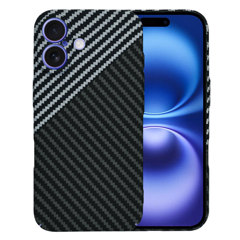 Husa iPhone 16 Techsuit Carbonite FiberShell, gri