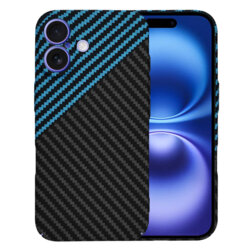 Husa iPhone 16 Techsuit Carbonite FiberShell, bleu