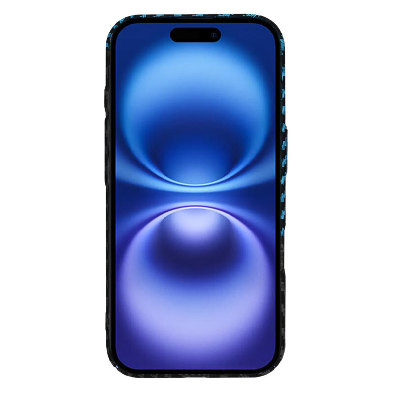 Husa iPhone 16 Techsuit Carbonite FiberShell, bleu