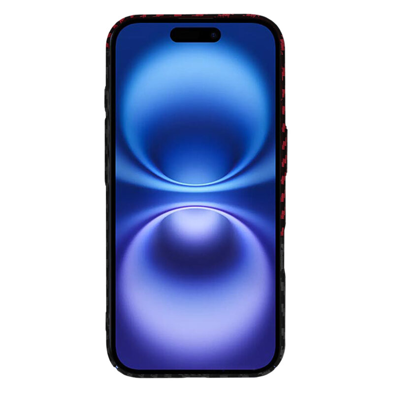 Husa iPhone 16 Techsuit Carbonite FiberShell, rosu inchis