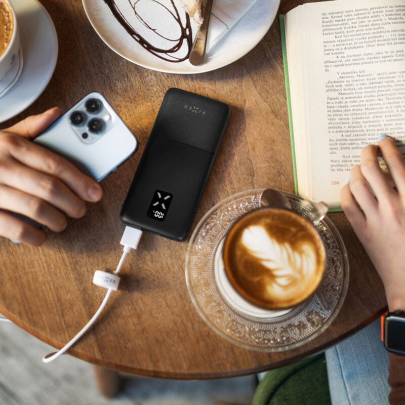 Powerbank 10000mAh, USB, Type-C, Fixed, negru, FIXZEN-10-BK