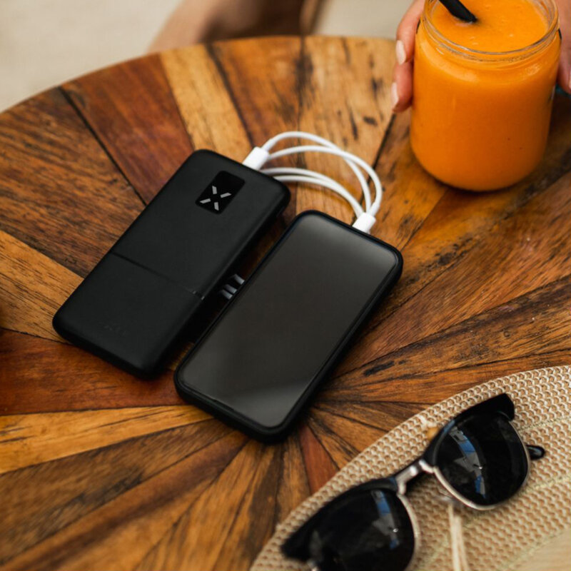 Powerbank 10000mAh, USB, Type-C, Fixed, negru, FIXZEN-10-BK